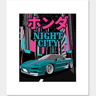 Honda NSX 1990-2005 Night City Posters and Art